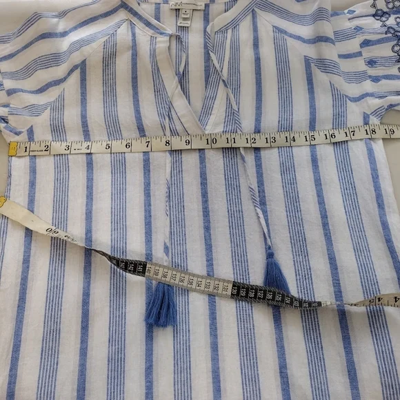 Neiman Marcus Women's Linen Cotton Blend Striped Tunic Dress Size Small - Picture 15 of 16